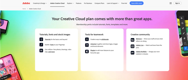 Adobe CC website